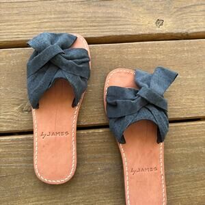 byJames The Knot Sandal - Italian Leather with Perforated Leather Knot